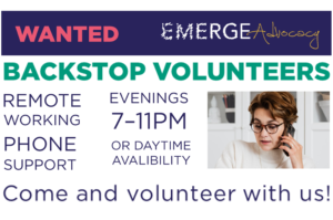 Volunteers wanted for Emerge Backstop role